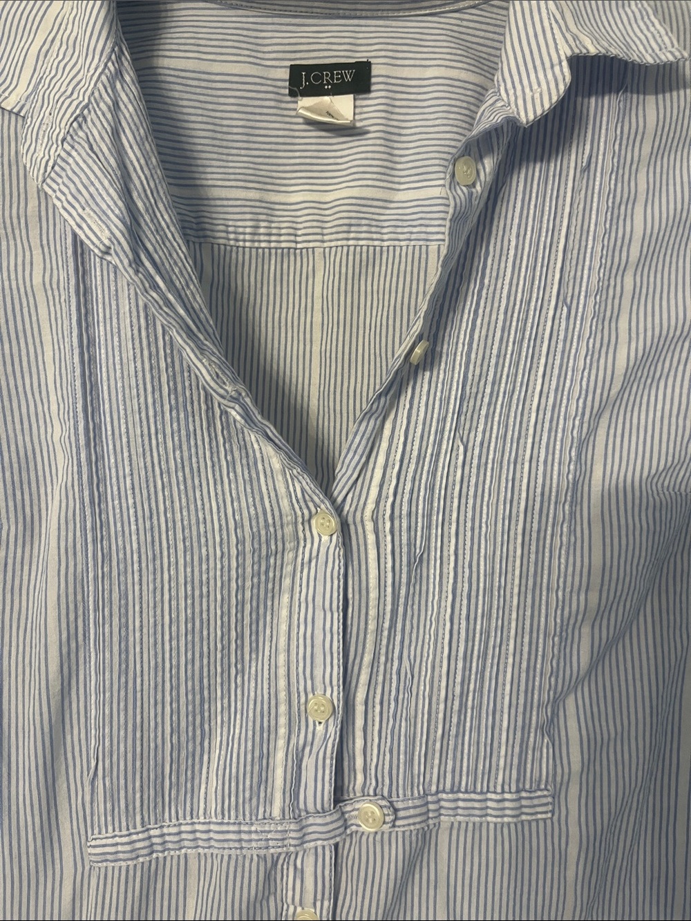 Women’s j crew Light Blue Striped Button-Front Shirt - Picture 3 of 3
